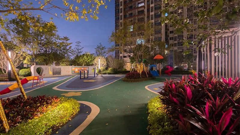 社區(qū)童夢(mèng)主題兒童樂(lè)園夜景圖