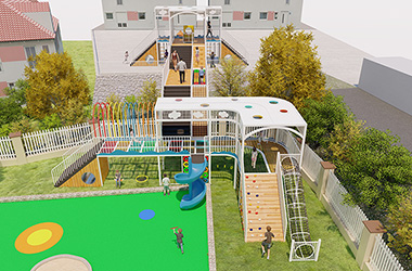 幼兒園廊架組合滑梯設計